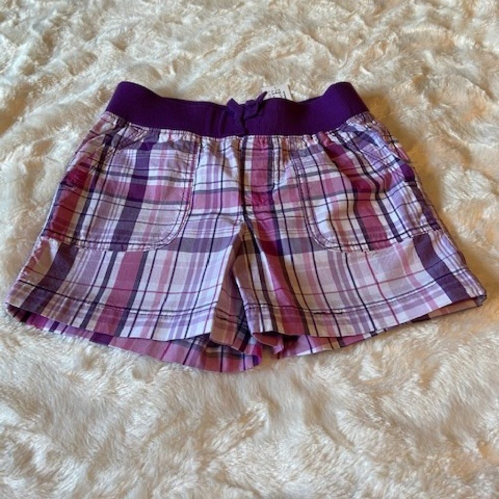2/$35 Children's Place Purple Plaid Shorts Girls Size 10 NWT